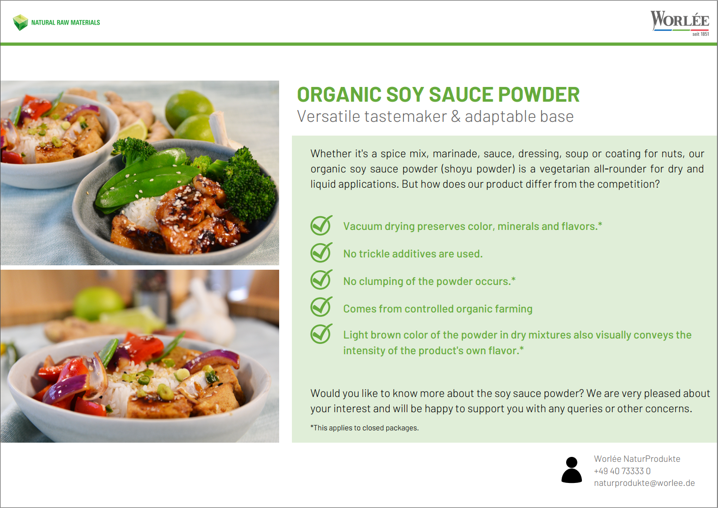 Organic soy sauce powder Flyer (EN)